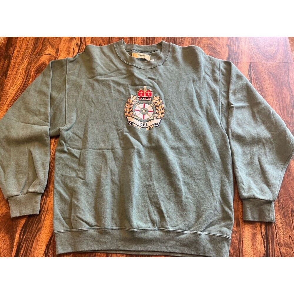 Vtg 80s Queen Elizabeth 2 Cunard Ocean Liner Sweatshirt Jerzees Sz L